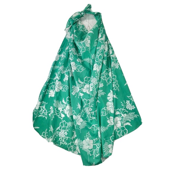 Vintage 70s - Hilo Hatties Pareau Mint Hibiscus Floral Dress - Original New Tags - Picture 1 of 15